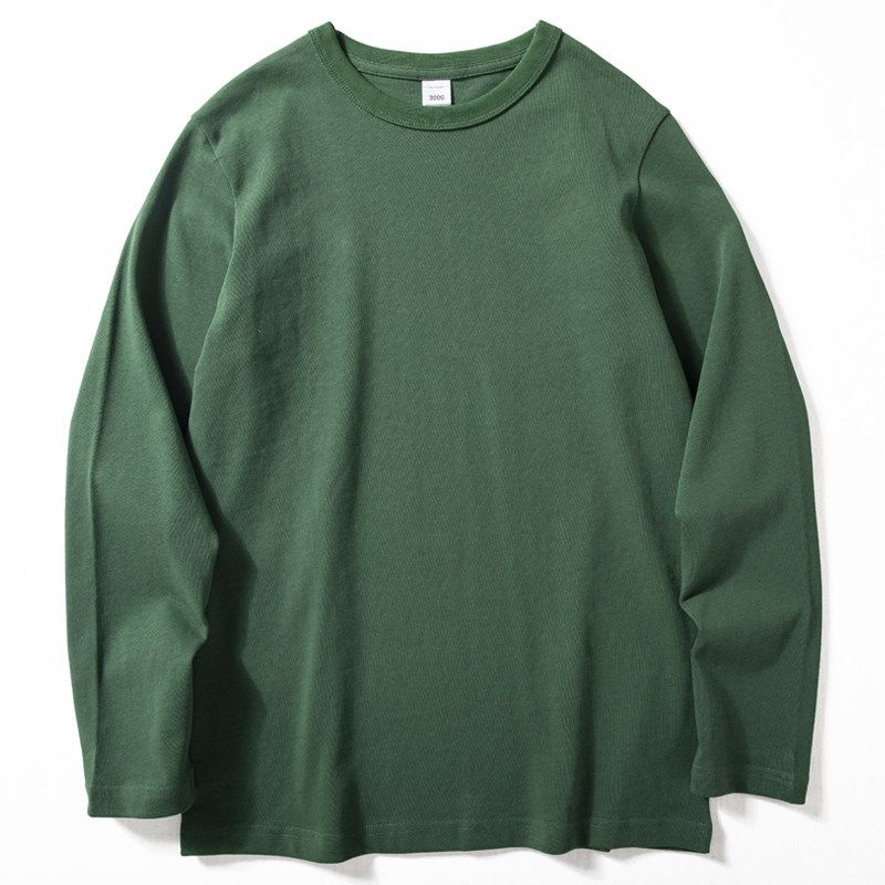 T-Shirt for Men, American Style 300g Heavyweight Pure Cotton Spring and Autumn Base Shirt, Simple and Versatile Round Neck Pullover Men's Top