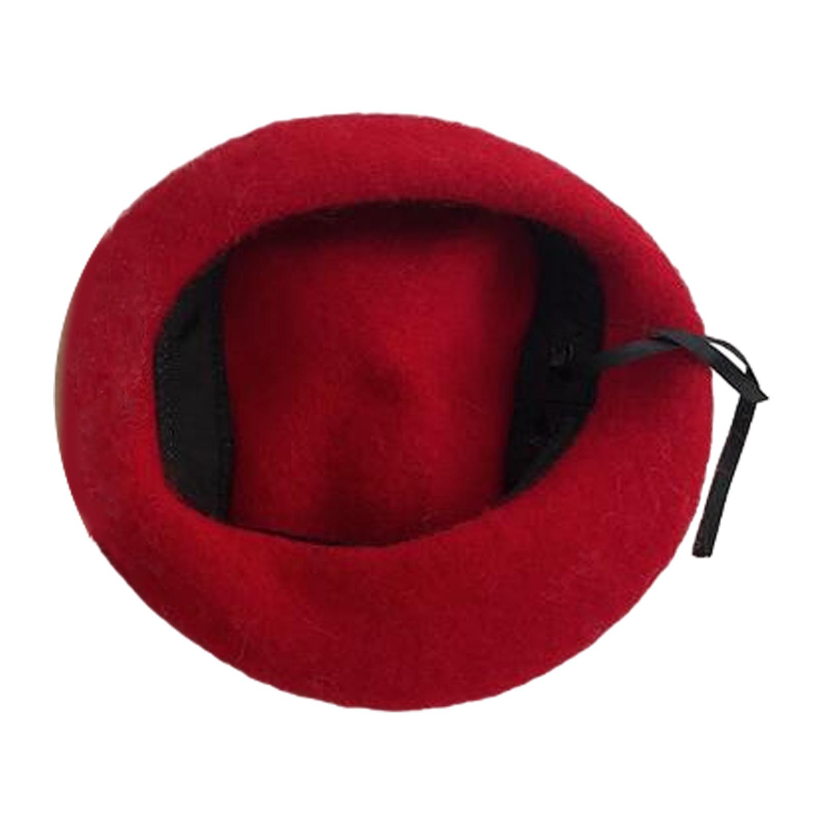 

Модная беретка, шляпа-котелок с грибочком и бантом для женщин и девушек, французская беретка, элегантная зимне-осенняя круглая шляпа, новогодний головной убор S красный