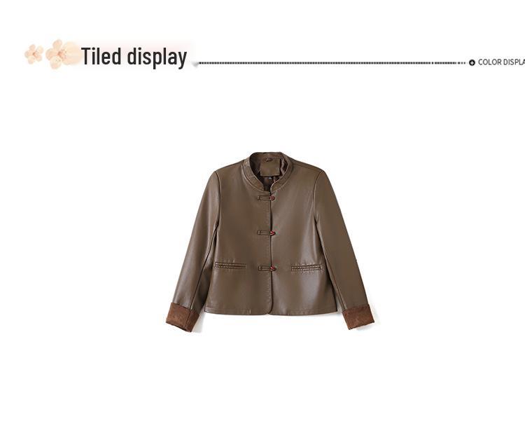 2025 Spring Fashion Washable Leather Jacket for Middle-Aged and Elderly Women