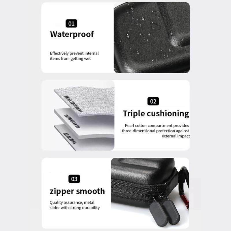 Portable Shockproof Storage Case Waterproof Carrying Bag for AcePro Camera with Carabiner Clip