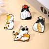 Brooch Pin Cartoon Cat Design Zinc Alloy Pin with Rhinestone Inlay Hand-Painted Enamel Suits Coats Sweaters Badge