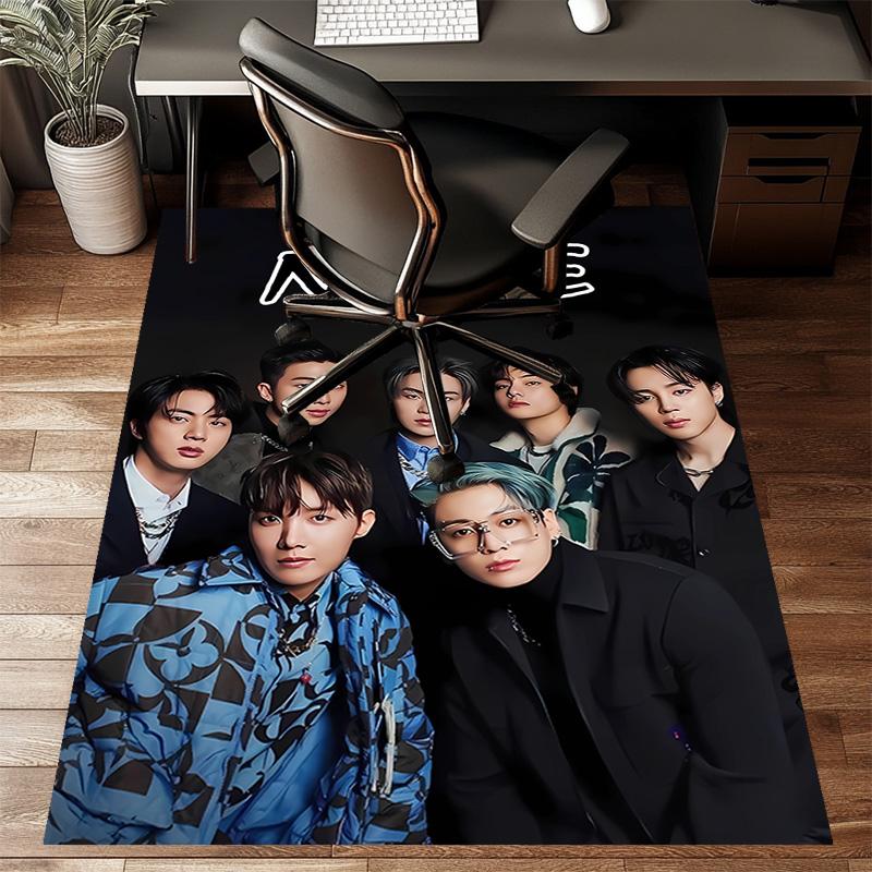 Custom Kpop Team Mat Personalized Name, Polyester Washable Indoor Entryway Rug, Gift for Christmas, Easter, Thanksgiving Day