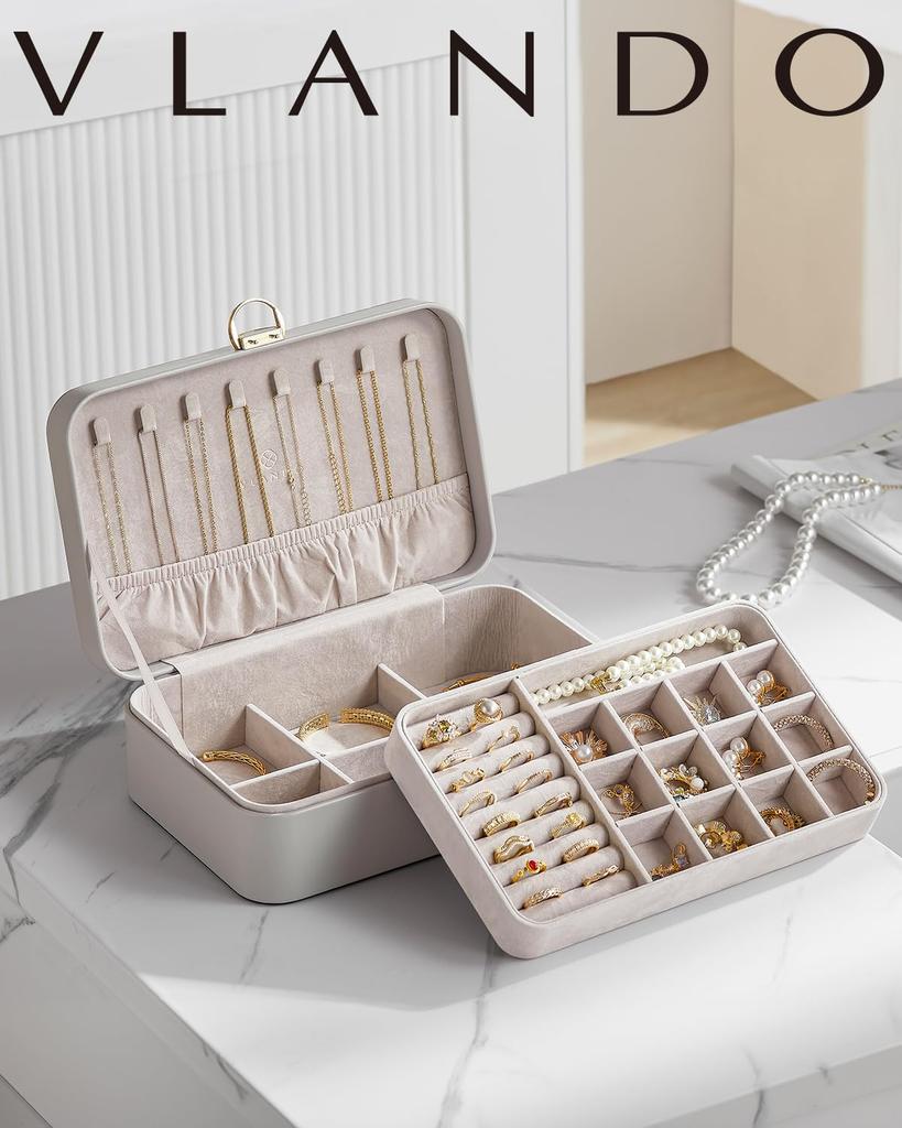 Vlando Jewelry Stylish Large Locked Accessory Storage Jewelry Storage Jewelry Mini Carrying For Birthday Case, Drawer, Capacity, Box, Organizer,