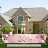 Happy 30th Birthday Yard Party Backdrop Banner, Polyester Outdoor Indoor Celebration Supplies