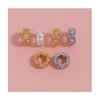 18k Gold Plated Zircon Rose Spacer Beads with Large Hole Rhinestone, DIY Jewelry Making Accessories