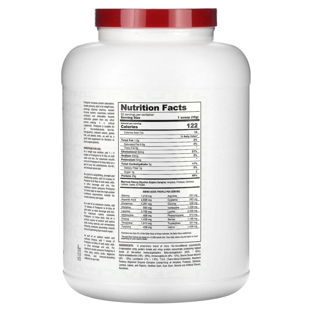 Metabolic Nutrition Protizyme, Professional Design Protein, Strawberry Cream, 4 Lb (1,820 G)