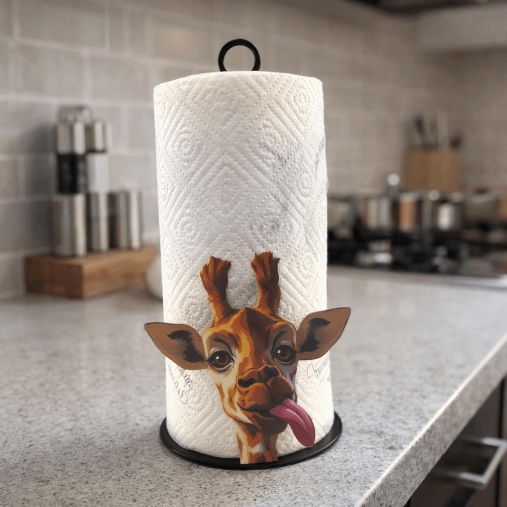 Practical Iron Freestanding Tissue Holder Strawberry Pattern Decorative Vertical Napkins Rack Cute Tissue Stand Bathroom