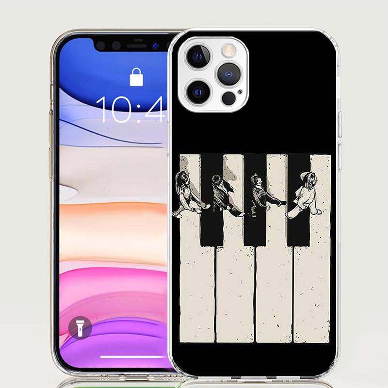 Music Piano Keyboard Phone Case for Apple iPhone 17 Air 16 15 Plus 14 + 13 Mini 12 11 Pro Max 7 8 SE 16Max Soft Shell Cover Coqu