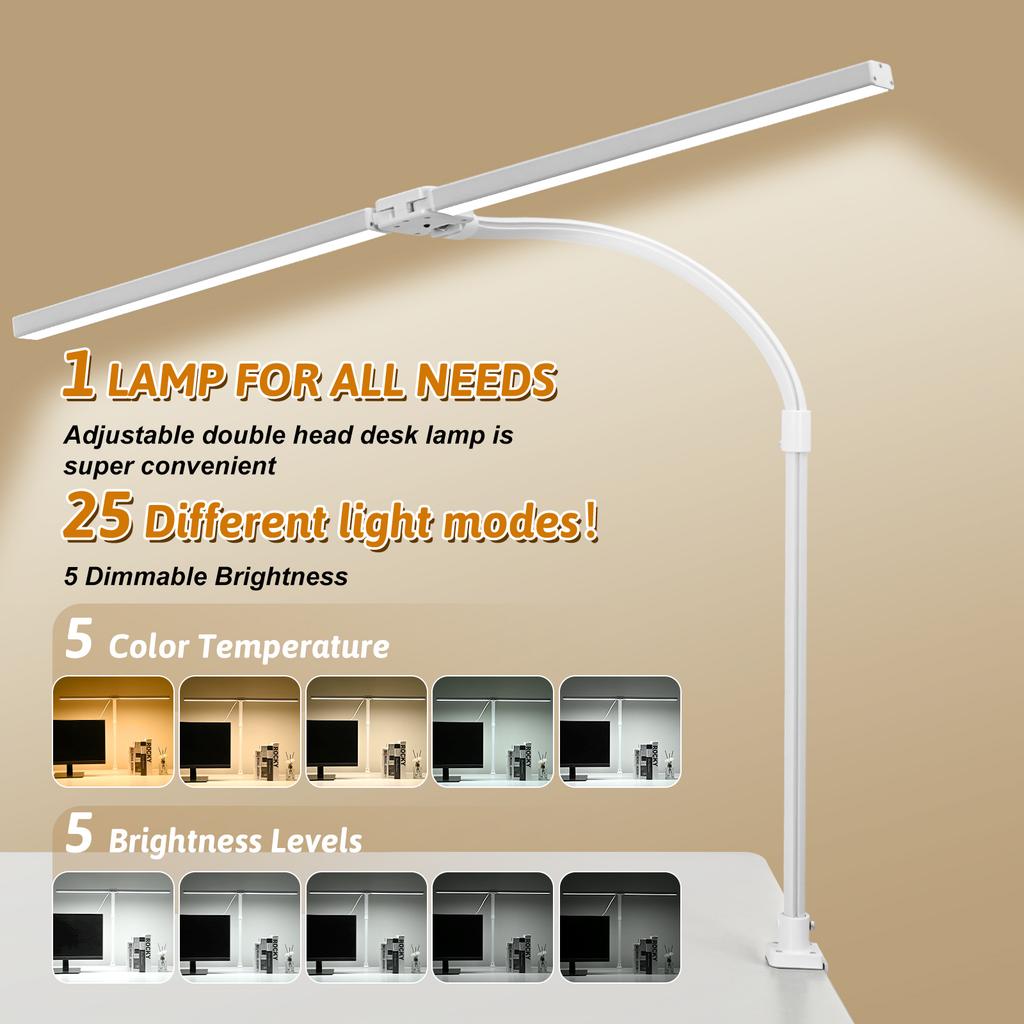 Super Bright Workbench Lamp Desk Flexible Dimmable Desktop Lamp Adjustable Screen Bar LED Desk Lamp for Reading Home Office