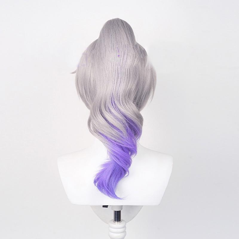 Silver Wolf Cosplay Wig Medium Length, Hand-woven With High-temperature Fiber