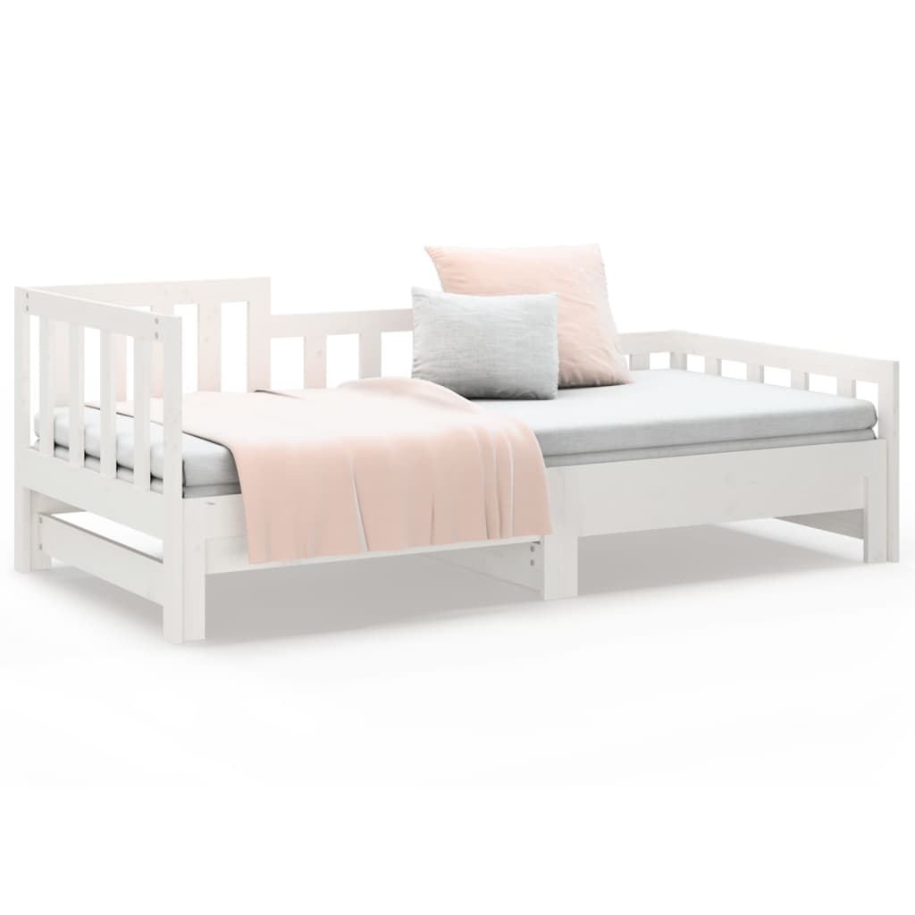 Daybed Extendable White 2*(90*190) cm Solid Pine Wood