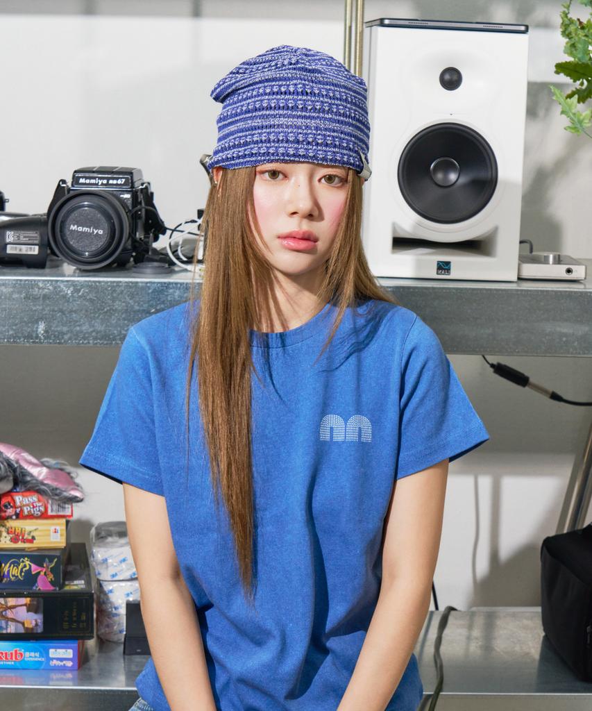 NOT NEW Nn Label Stripe Beanie Royal Blue