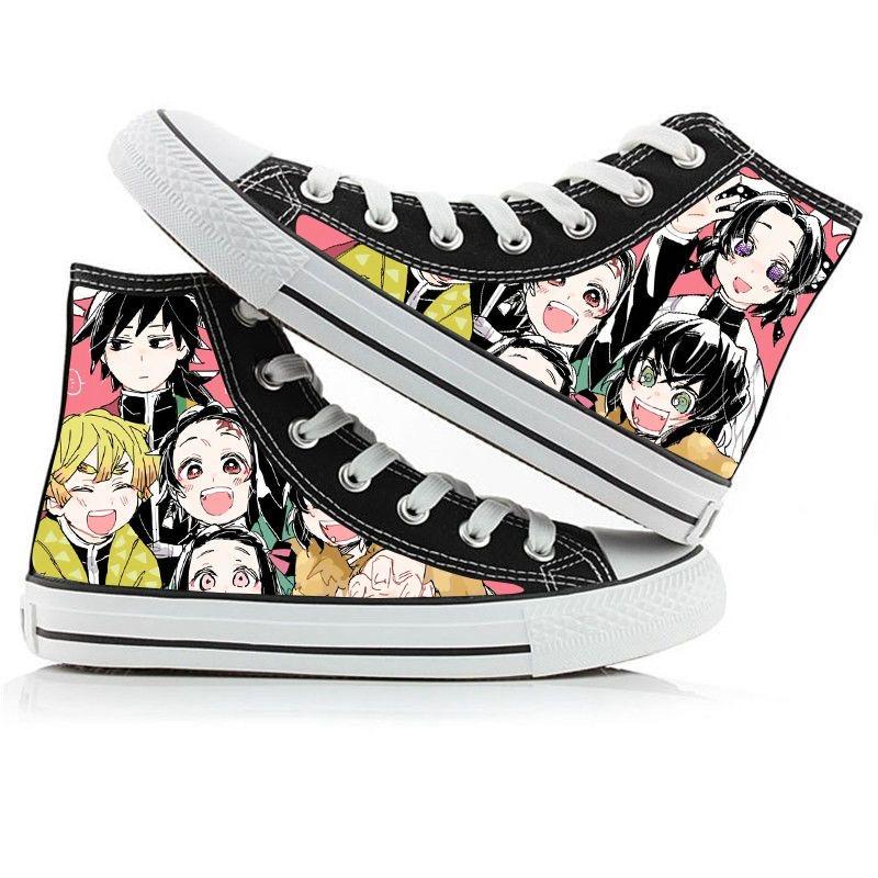 2025 Demon Slayer Print Canvas Schuhe Mode Anime Student Herren Damen Unisex Freizeitschuh Liebhaber Paarschuhe