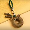 Chinese Zodiac Tiger Car Key Ring Sandalwood Wooden Wooden Bag Pendant  Children