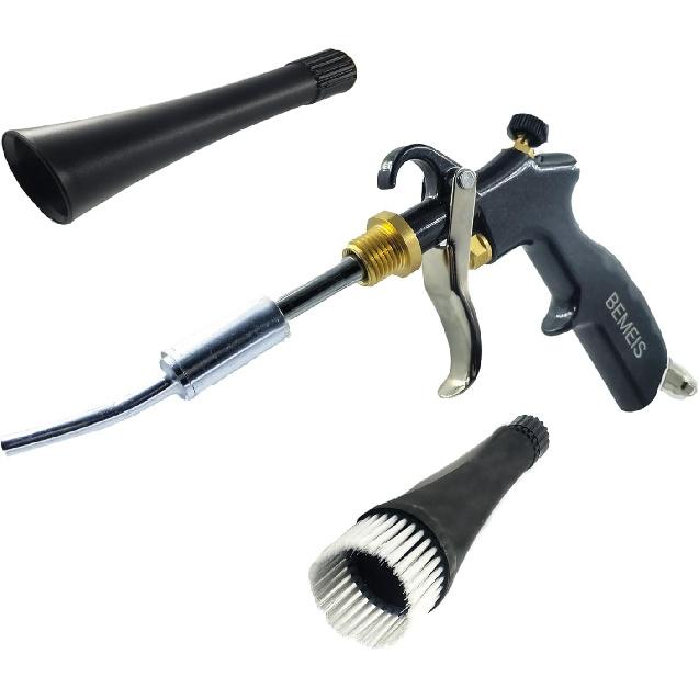 Air Blow Gun with Brass Adjustable Air Flow Nozzle,Cleaning Gun Quickly Blasts Dirt and Dust from Surface Works with Air Compressor(Upgrade Aluminium