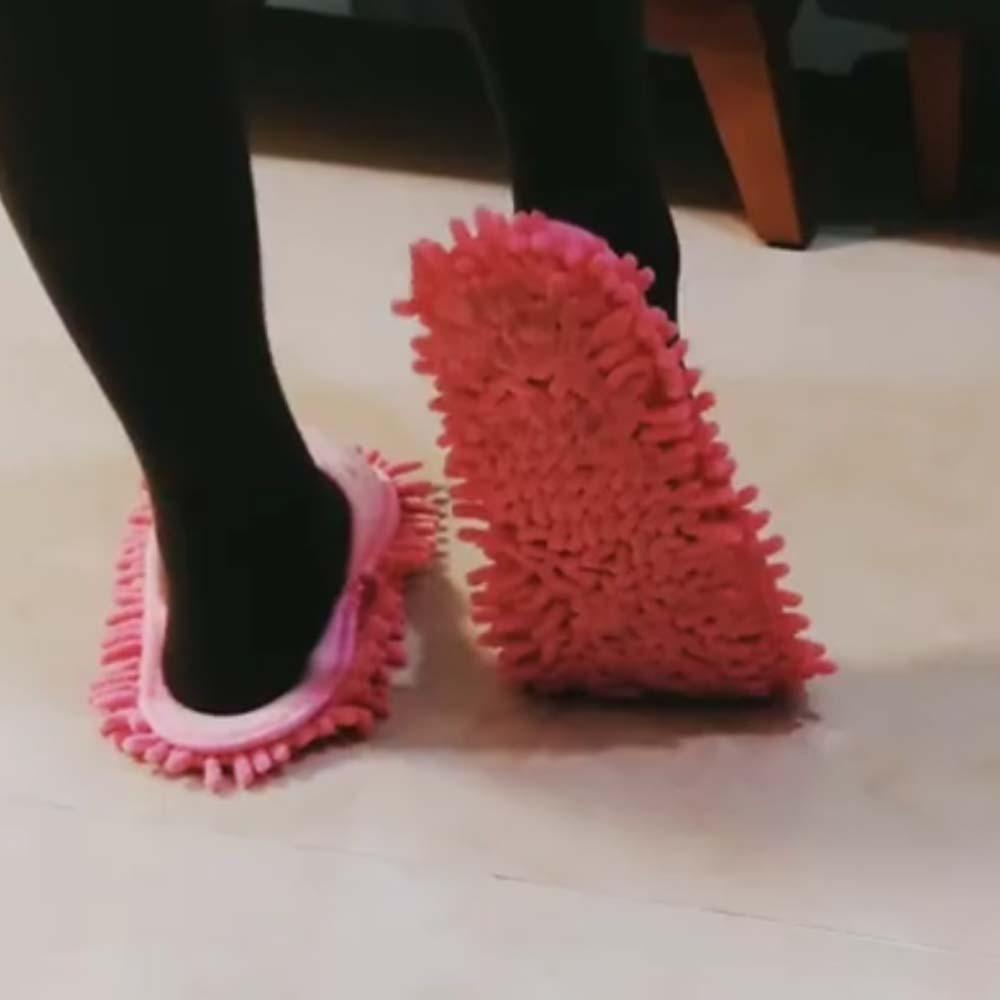 Thickened Detachable Cotton Shoes Anti-slip Microfiber Slippers Mopping  Wooden Floor