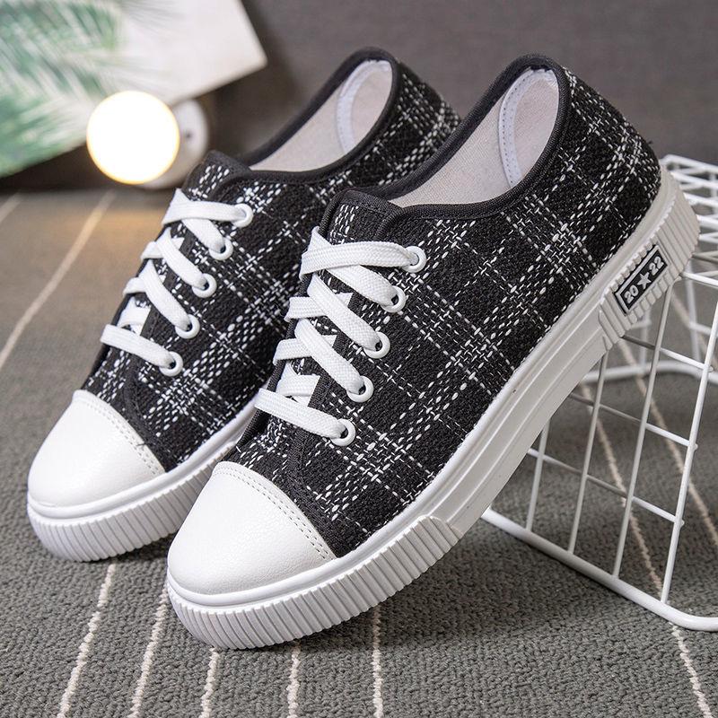 Spring and Autumn New Canvas Shoes Women's Breathable Fashion Sports and Leisure Shoes Korean Version Versatile Flat-soled Student Shoes 
