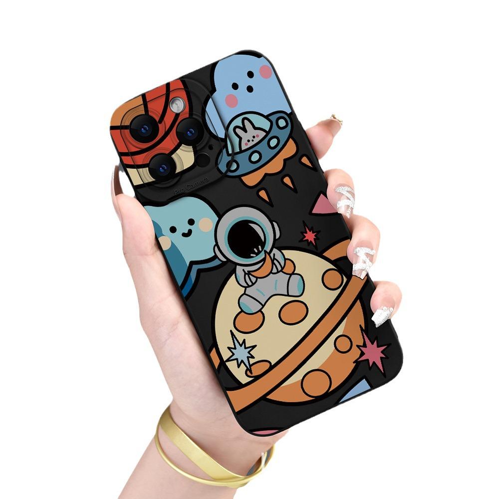 

iPhone 15 Moon Painted Full Lens Anti-Fall Protective Case iPhone 12 Mini чёрный