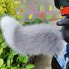 Interactive Plush Tail for Cars and Motorcycles - Sound-Activated, Beeping, and Shaking Decorative Accessory.
