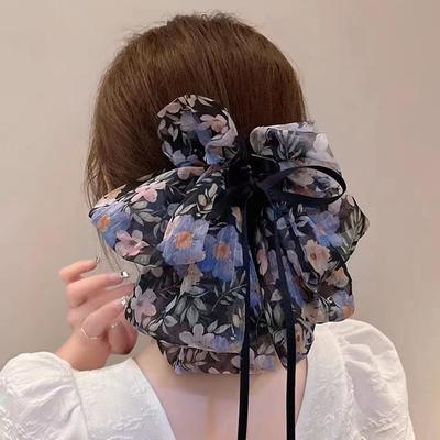 1 Stück Mode Chiffon Floral Schleife Putte Haarspangen für Frauen Mädchen Party Haarschmuck