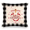 Christmas Checkered Red Letters Digital Printing Short Plush Pillow Covers For Car Sofa Office Cushion Cover Home Goods