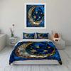 Moon Starry Night Decor Set Soft Comfortable Duvet Cover Bedding Set Included 1*Duvet Cover & 2*Pillowcases Gift