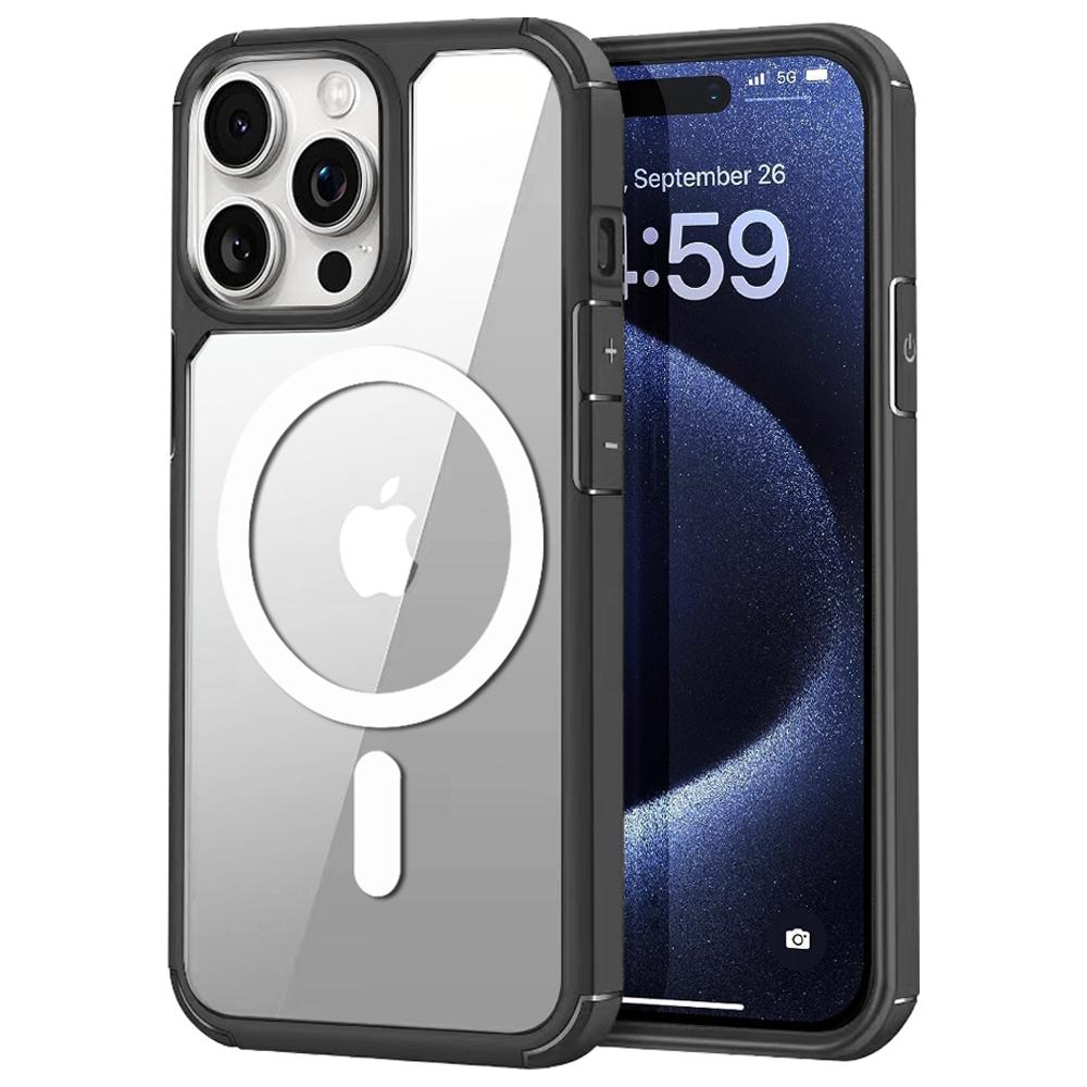 For iPhone 14 Pro Magnetic Case TPU + Acrylic Phone Back Cover Compatible with MagSafe