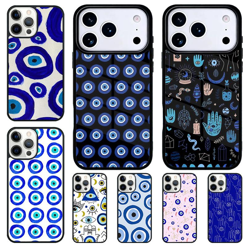 Blue Evil Eye Phone Case for iPhone 17 Air 16 15 11 12 14 13 Pro Max Shockproof Cover