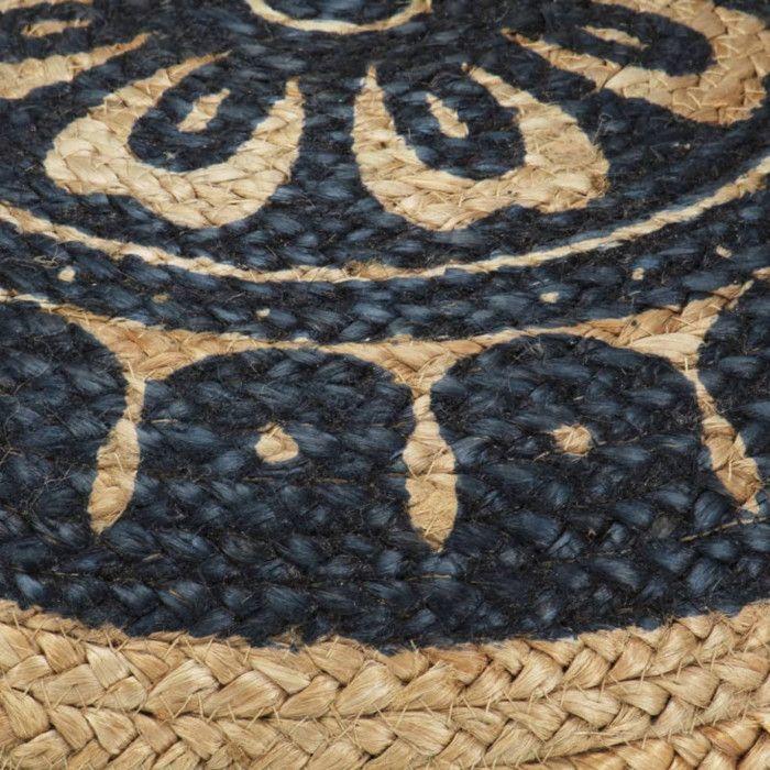 VidaXL Pouf fait à la main Bleu 45 x 30 cm Jute