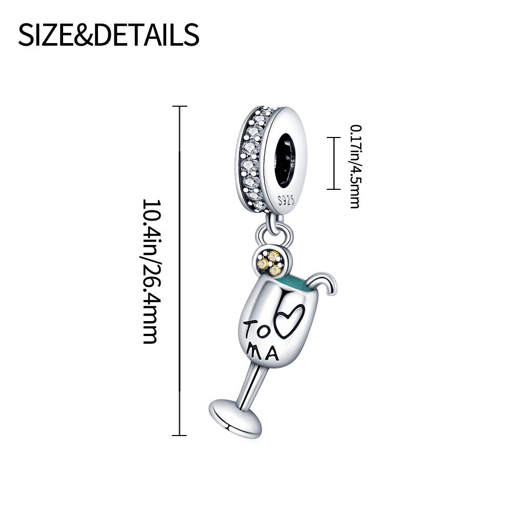 Charm Bead Charms Authentic copper Highheel Cup Pendant Bead Charms Compatible With Bracelets Diy Fine Gift Women Delicate Jewellery Accessory
