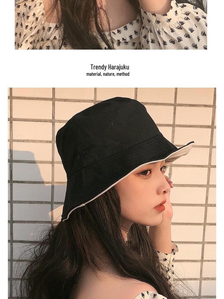 Damen Doppelseitiger Fischerhut: Sonnenschutz im koreanischen und japanischen Stil