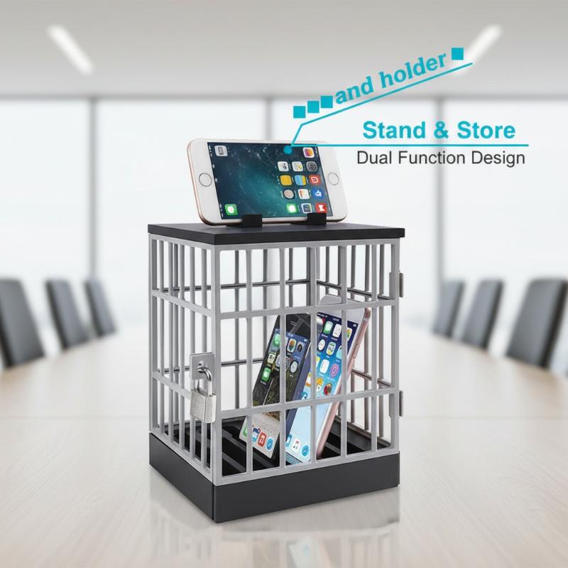 New 1Pc Mobile Phone Jail With Timer Cell Phones Prison Lock Up Safe Smartphone Stand Holder Classroom Home Storage Gadget
