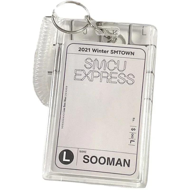1pc School Card Access Card Holder Acrylic Transparent Protective Sleeve ID Card Bus Meal Worker ID Card Holder