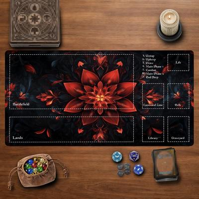 Dunkler Lotus Mauspads Karten Spielmatte Genäht mit Magischen Zonen Spielmatten Tischplatte für MTG/TCG Kartenschlacht Commander Deck Gaming Matte