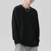 Unisex Cotton Long Sleeve Loose Fit Round Neck Shirt - Spring/Autumn Solid Color T-Shirt