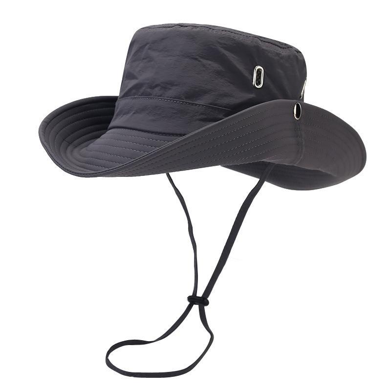 Summer Men Bucket Hat Outdoor UV Protection Wide Brim Hunting Hiking Hat Fisherman Hat Beach Sunscreen Cap