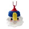 Halloween Crochet Ghost Ornament Cute Handmade Knitted Frog/Cat/Spider/Strawberry Ghost Hanging Decoration for Car Rearview Mirror Bag Charm