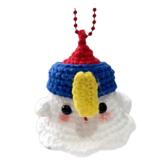 Halloween Crochet Ghost Ornament Cute Handmade Knitted Frog/Cat/Spider/Strawberry Ghost Hanging Decoration for Car Rearview Mirror Bag Charm