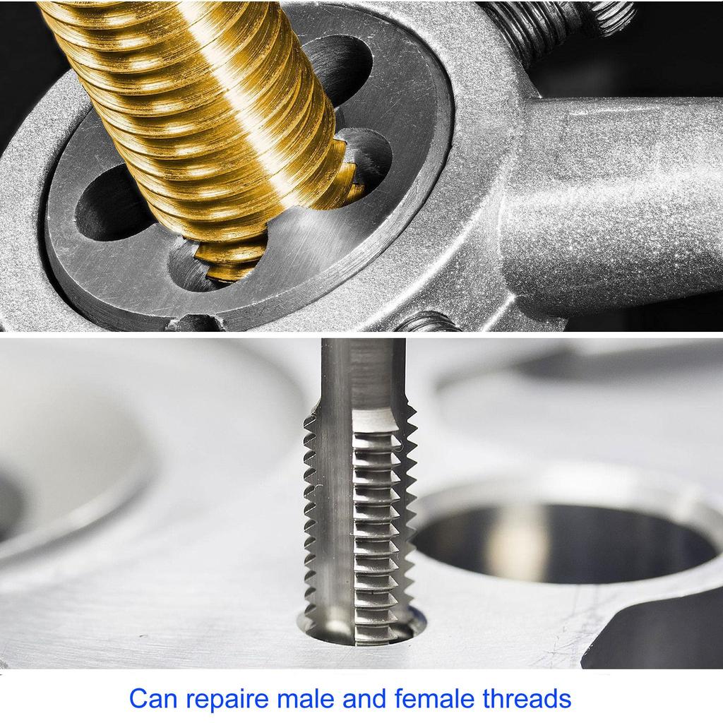 Edinstry Bottom Thread Tap, Metric Hand Tap, Tap Drill Set, Straight Thread Tap, Tapered and Round Die, Repair Manual Thread Tapping Tool, M13 1.5mm