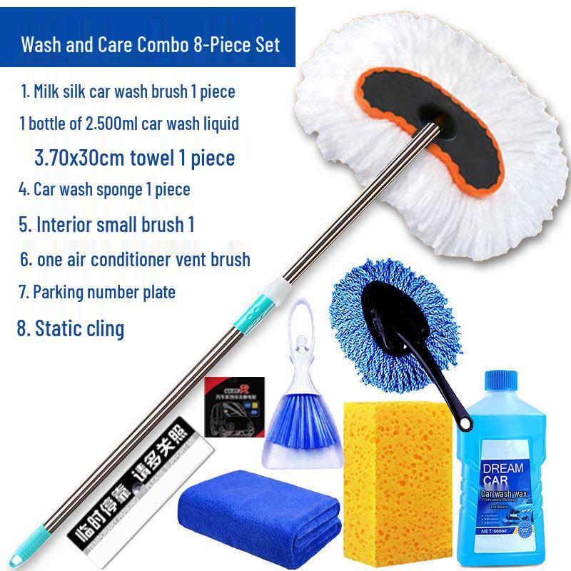 Telescopic Car Wash Mop with Long Handle - Car Cleaning Brush