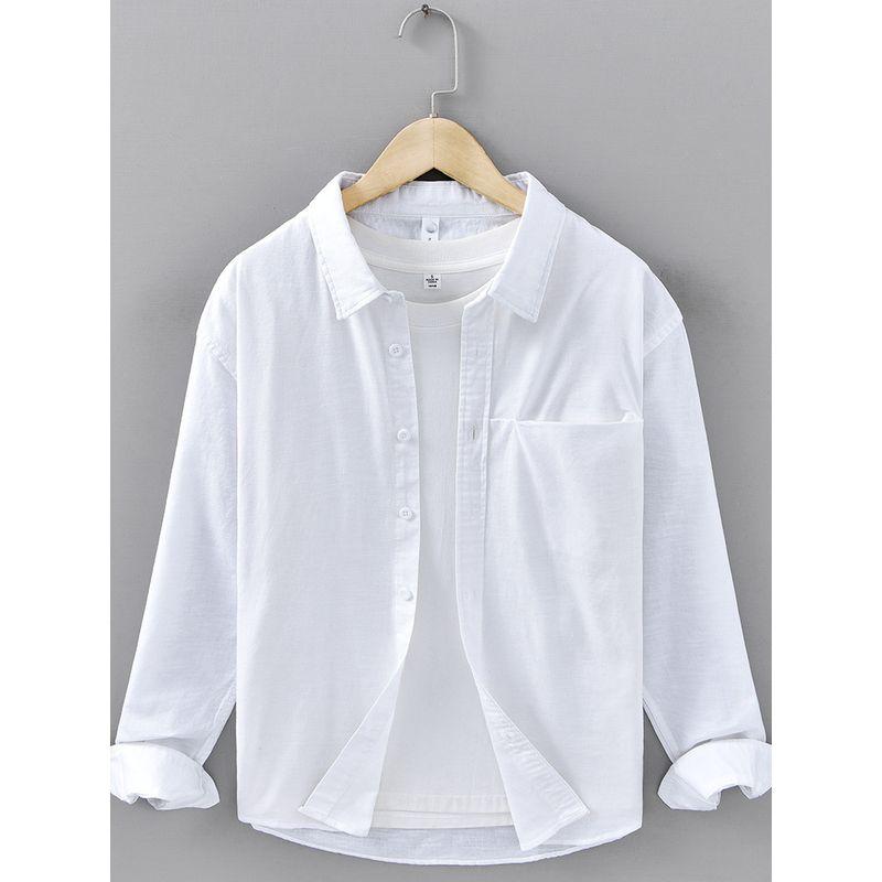 Spring Summer Japan fashion Retro Washed Cotton and Linen Long sleeve Shirts Men's Linen Casual Shirt Loose Breathable New Thin