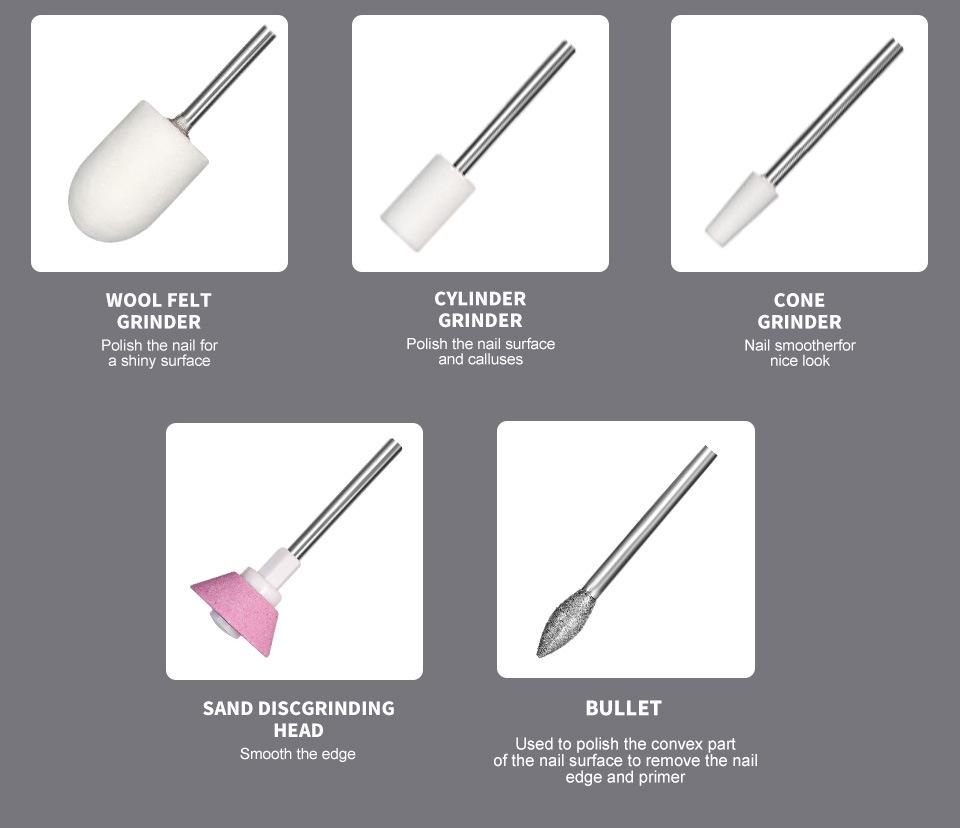 Portable 35,000 RPM Rechargeable Nail Drill Set