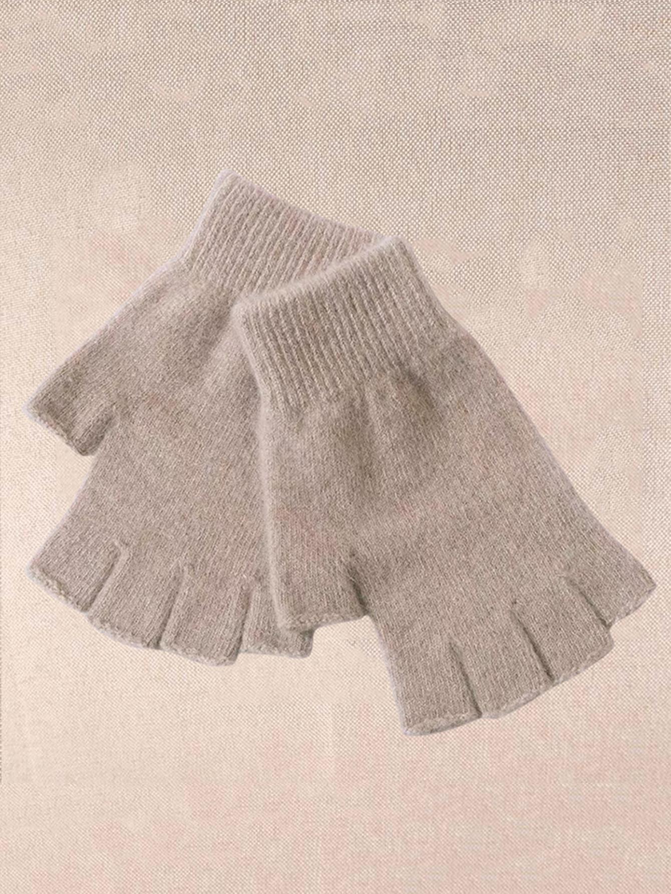 

Новые мужские и женские однотонные перчатки без пальцев, подходящие для осени и зимы, для улицы, эластичные, теплые, перчатки без половины пальцев хаки