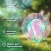 10 Inch Hanging Wind Spinner with Wave Design 360 Degree Rotating Hook Metal Rustic Style for Garden Balcony Decor No Battery Needed