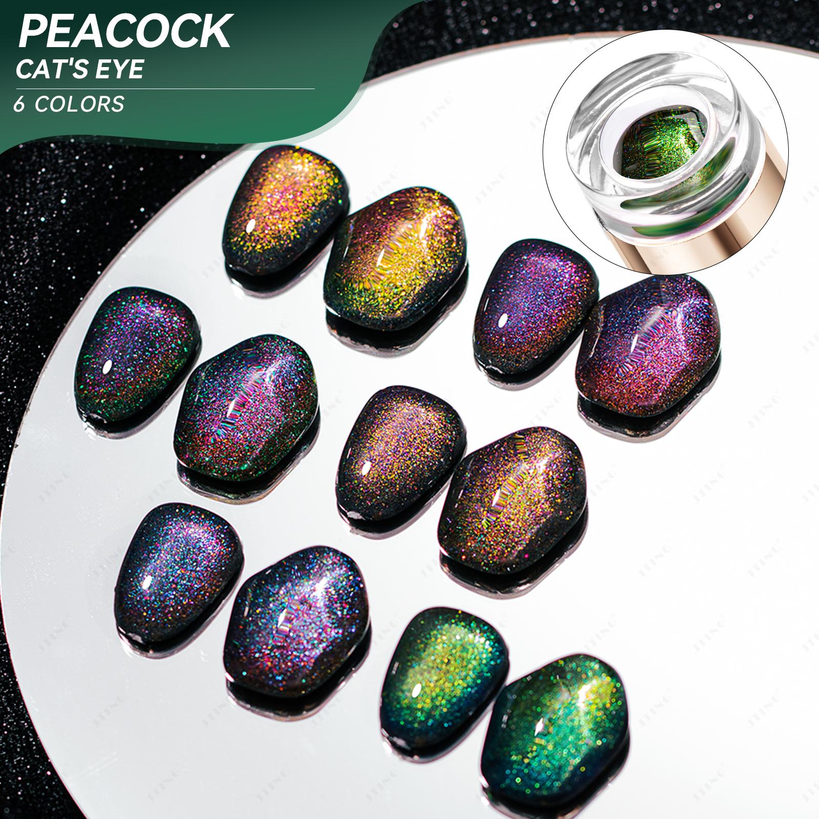

JTING Newest Unique effect 6colors Peacock cat eye gel nail polish collection Magnetic cat eye gel polish OEM ODM private brand