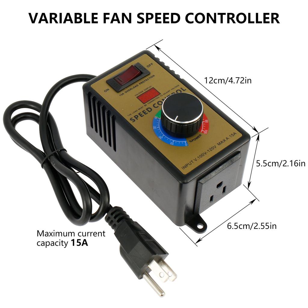 Regulátor rychlosti motoru 4000W 110-120V 15A Regulátor napětí rychlosti motoru US Spínač s proměnnou rychlostí Bezpečný pro elektrickou úhlovou brusku