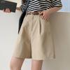 Women's High-Waisted Casual Wide-Leg Summer Shorts - Korean Style, Petite Fit, Trendy Hot Pants
