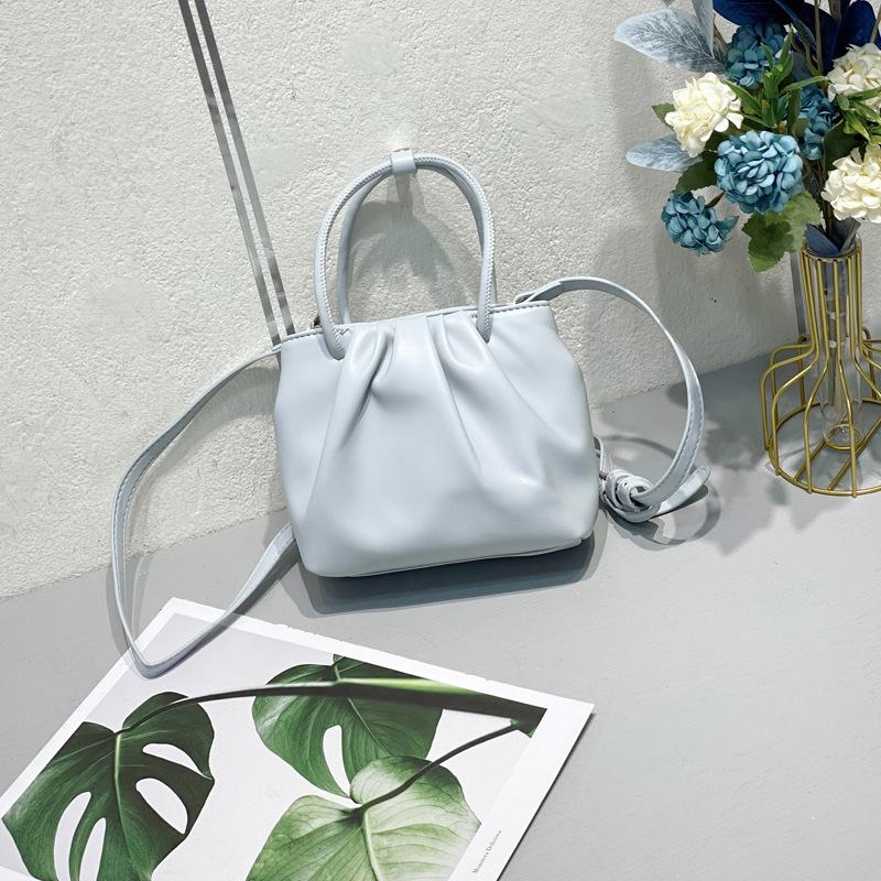 

Квадратная плиссированная универсальная маленькая сумка, модная ручная повседневная сумка через плечо для женщин синий