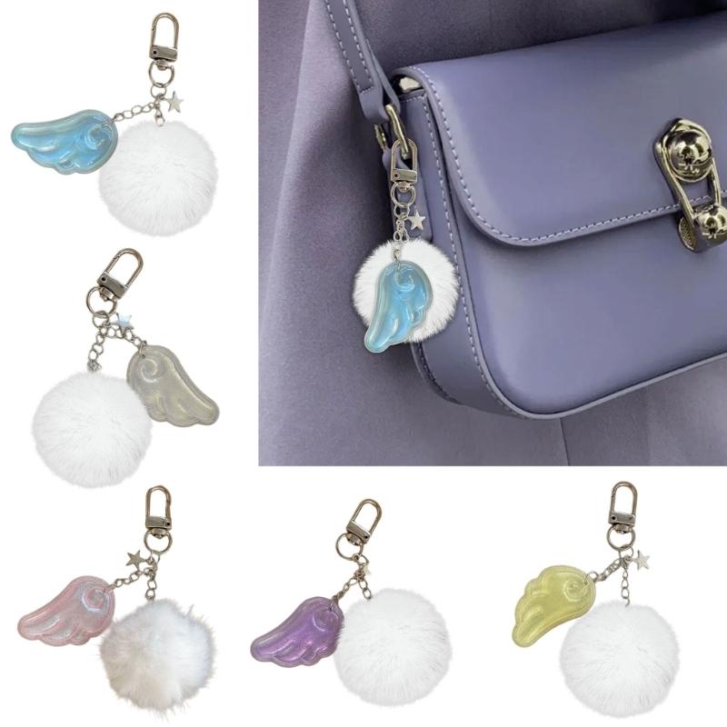 Cute Angel Star Keychain Key Accessory Practical Key Holder Cartoon Key Jewelry Alloy Texture Suitable for Woman Girls