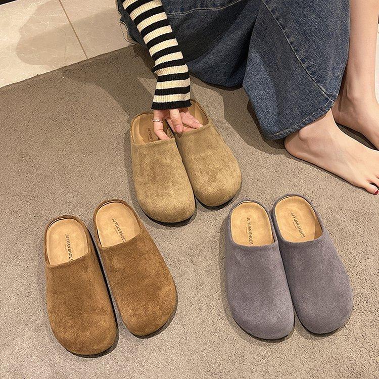 Comfort Is Everywhere, Intimate, Always In the Cow Suede (matte Leather) Flat Bottom Heel (3-5cm)